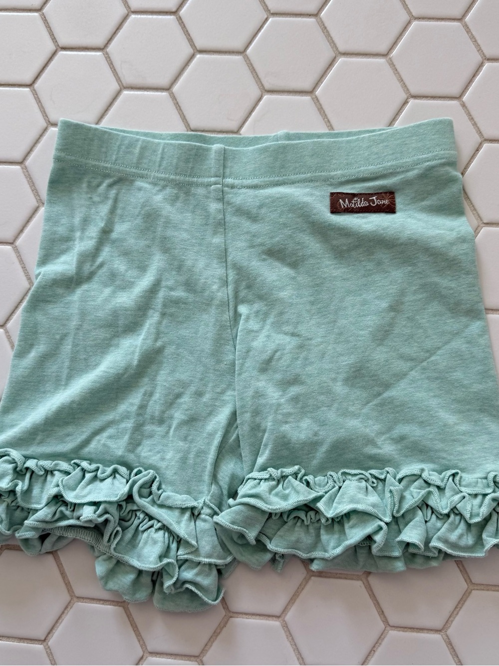 Matilda Jane Mint Ruffle Hem Girls Shorts